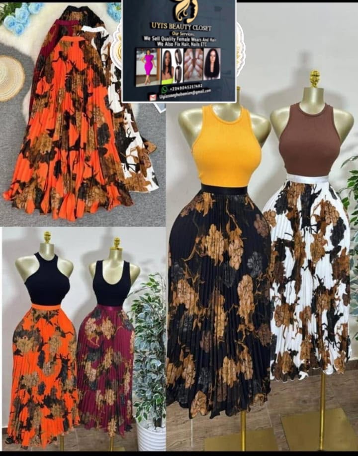Pleated Maxi Skirt Set