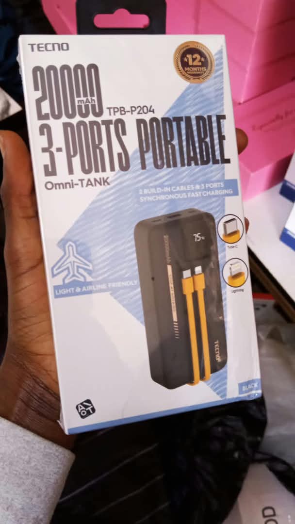 Tecno 20,000mAh 3-Port Power Bank
